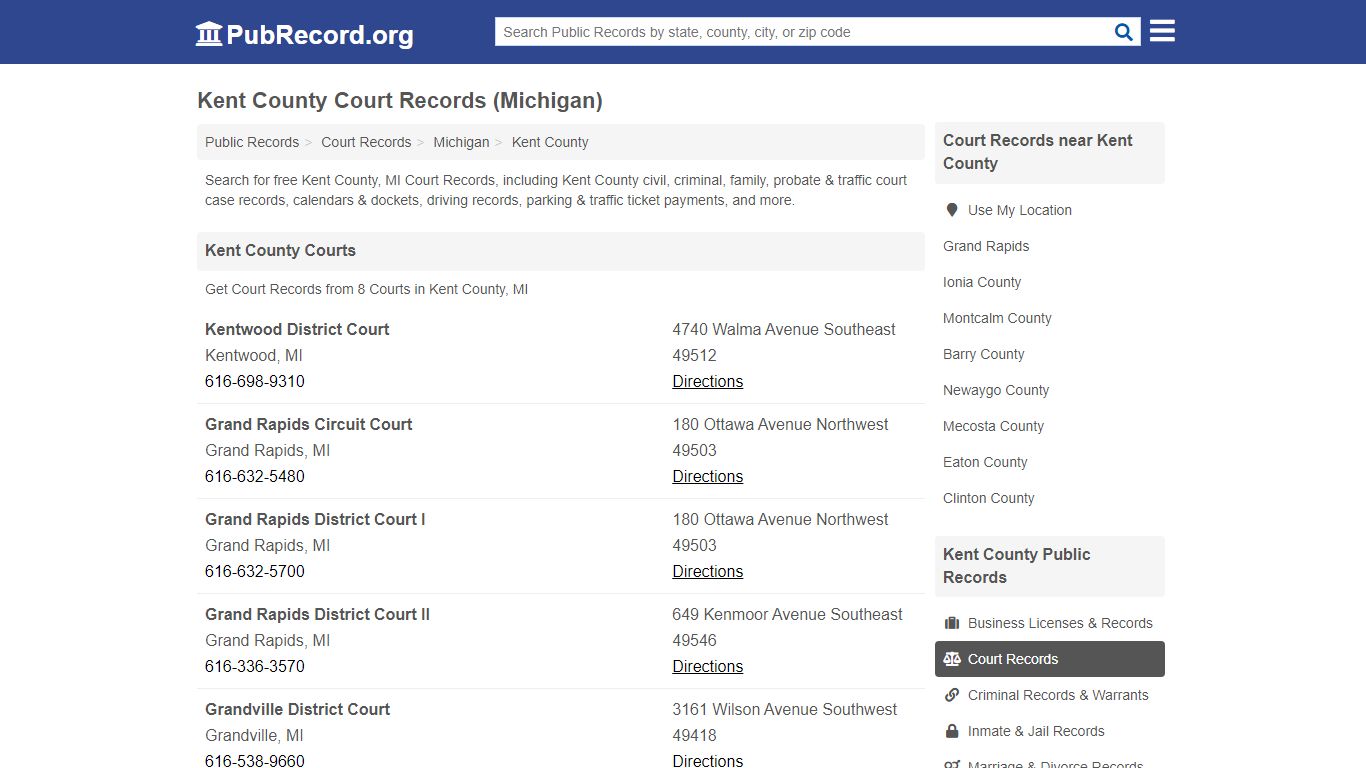 Free Kent County Court Records (Michigan Court Records) - PubRecord.org